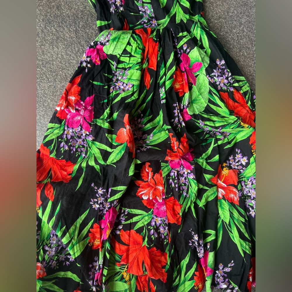 Dawn Joy Fashions Black & multi-coloured tropical floral maxi dress XSmall - Picture 6 of 6